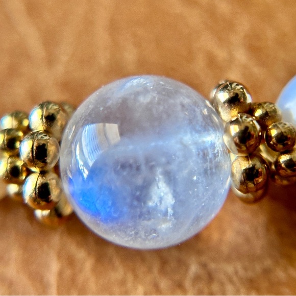 Gold Necklace Ruby Lapis Lazuli Pearl Moonstone Handmade Crystal Necklace Silver - Picture 6 of 11